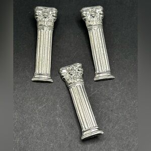 VTG Rare Maurice Milleur Signed Silver Corinthian Column Earrings Brooch Pin Set